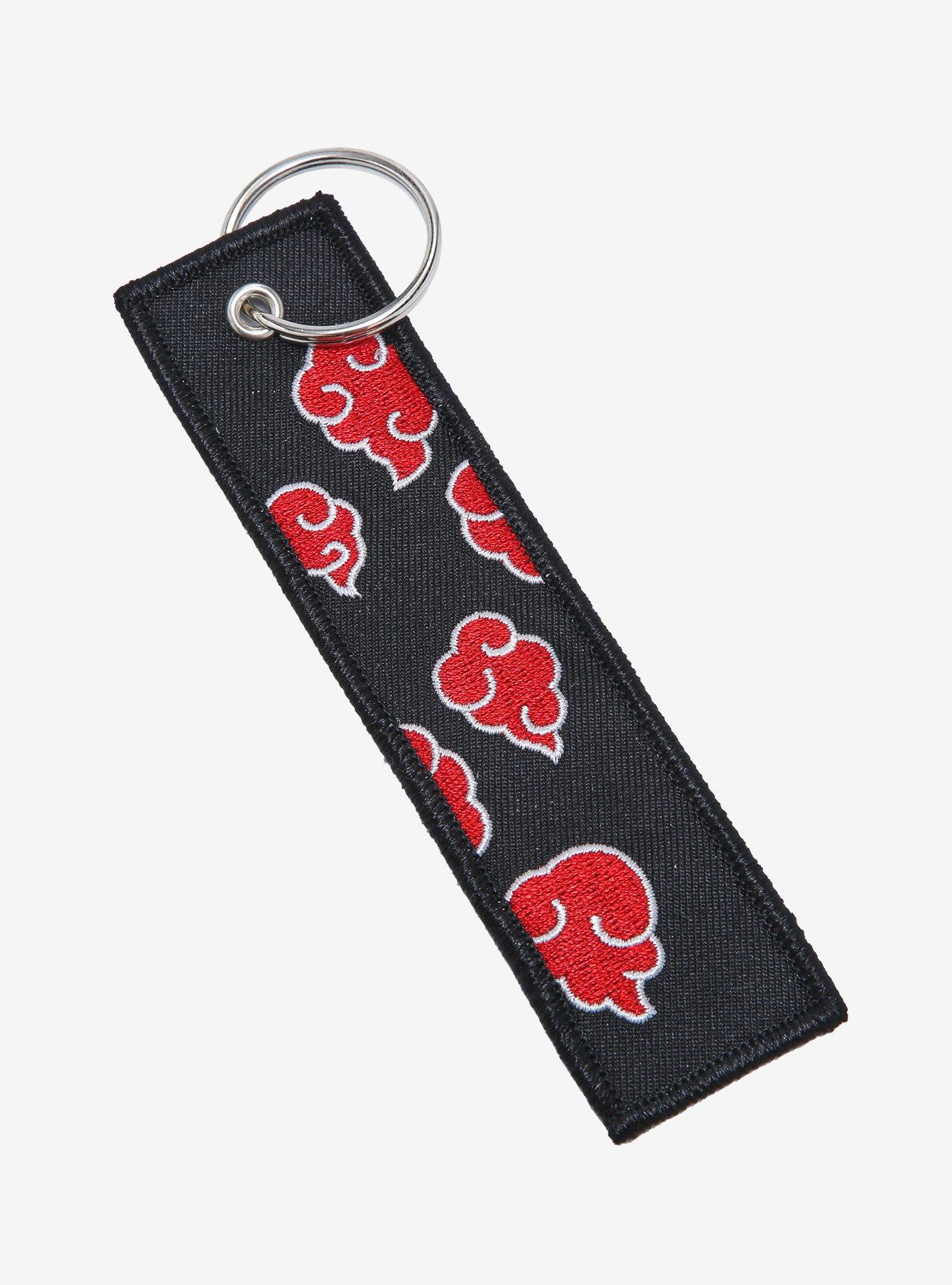 Naruto Shippuden Akatsuki Cloud Fabric Tag Keychain - BoxLunch Exclusive, , hi-res