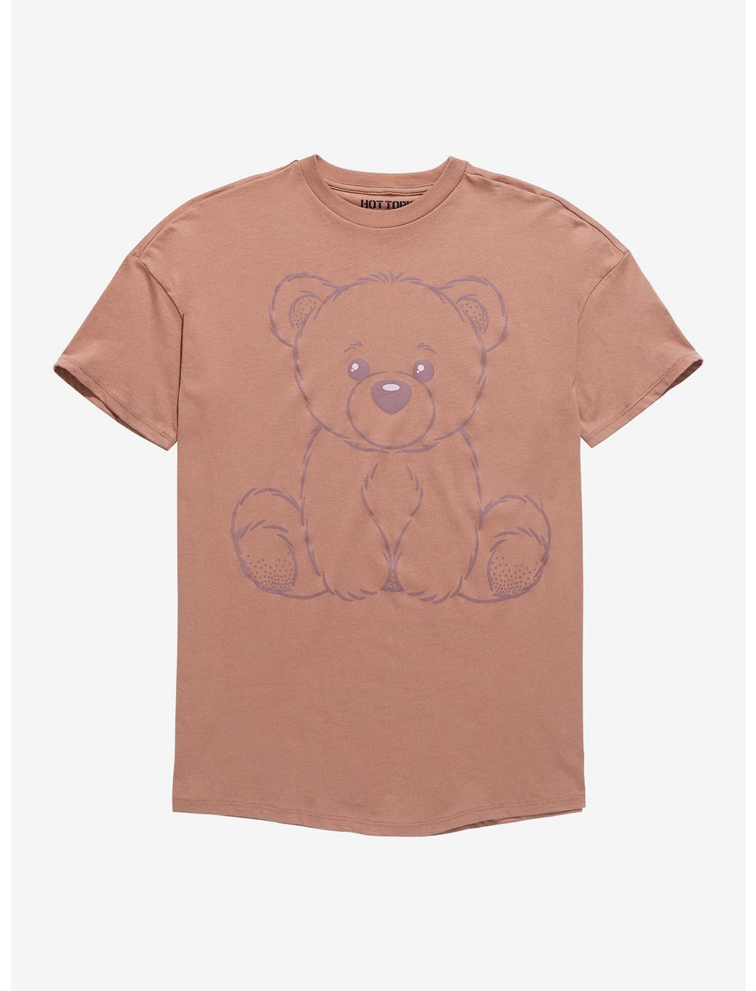 Brown Teddy Bear Boyfriend Fit Girls T-Shirt, MULTI, hi-res