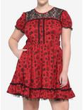 Steampunk Lolita Dress Plus Size, RED, hi-res