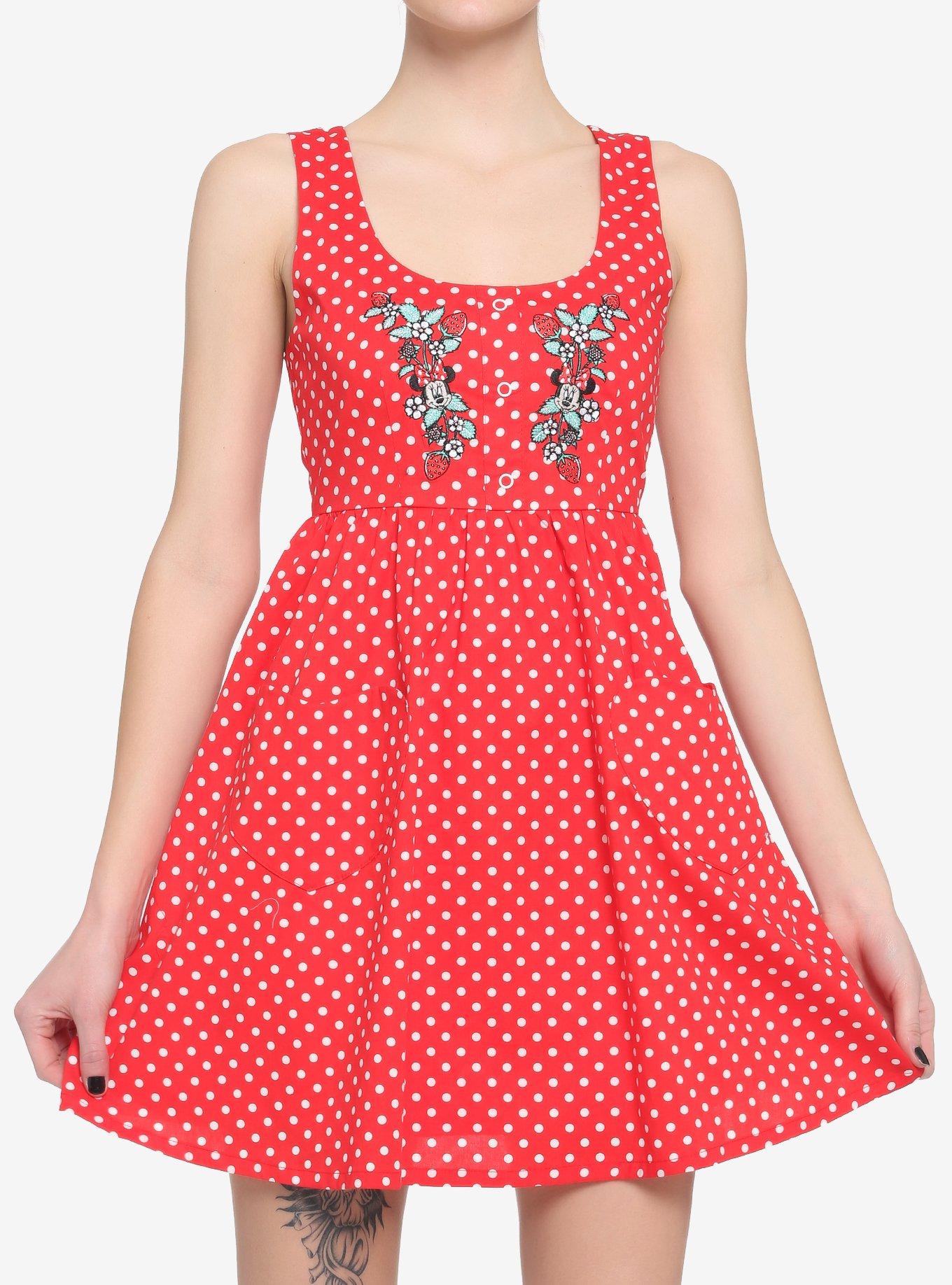 Her Universe Disney Minnie Mouse Polka Dots Babydoll Dress, , hi-res