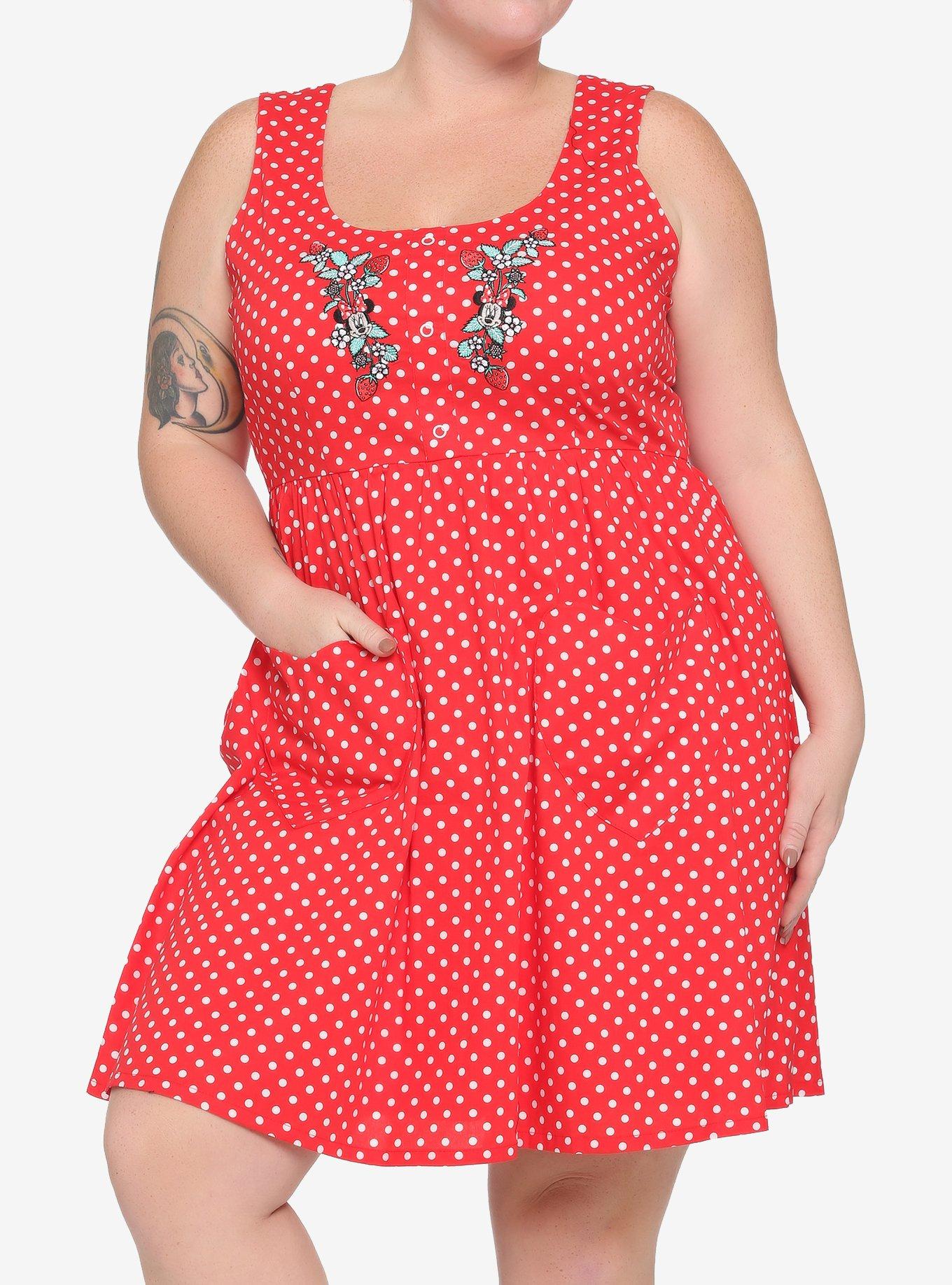 Her Universe Disney Minnie Mouse Polka Dots Babydoll Dress Plus Size, , hi-res