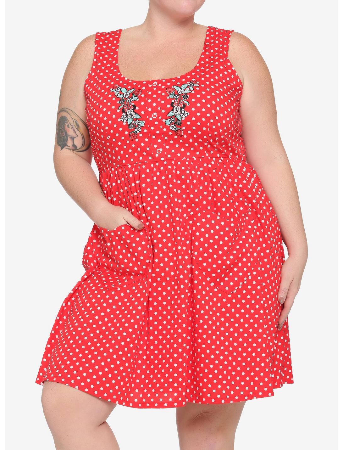 Her Universe Disney Minnie Mouse Polka Dots Babydoll Dress Plus Size, MULTI, hi-res