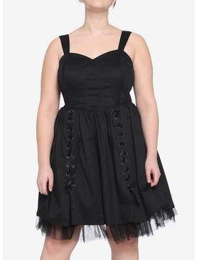 Black Corset Dress Plus Size, , hi-res