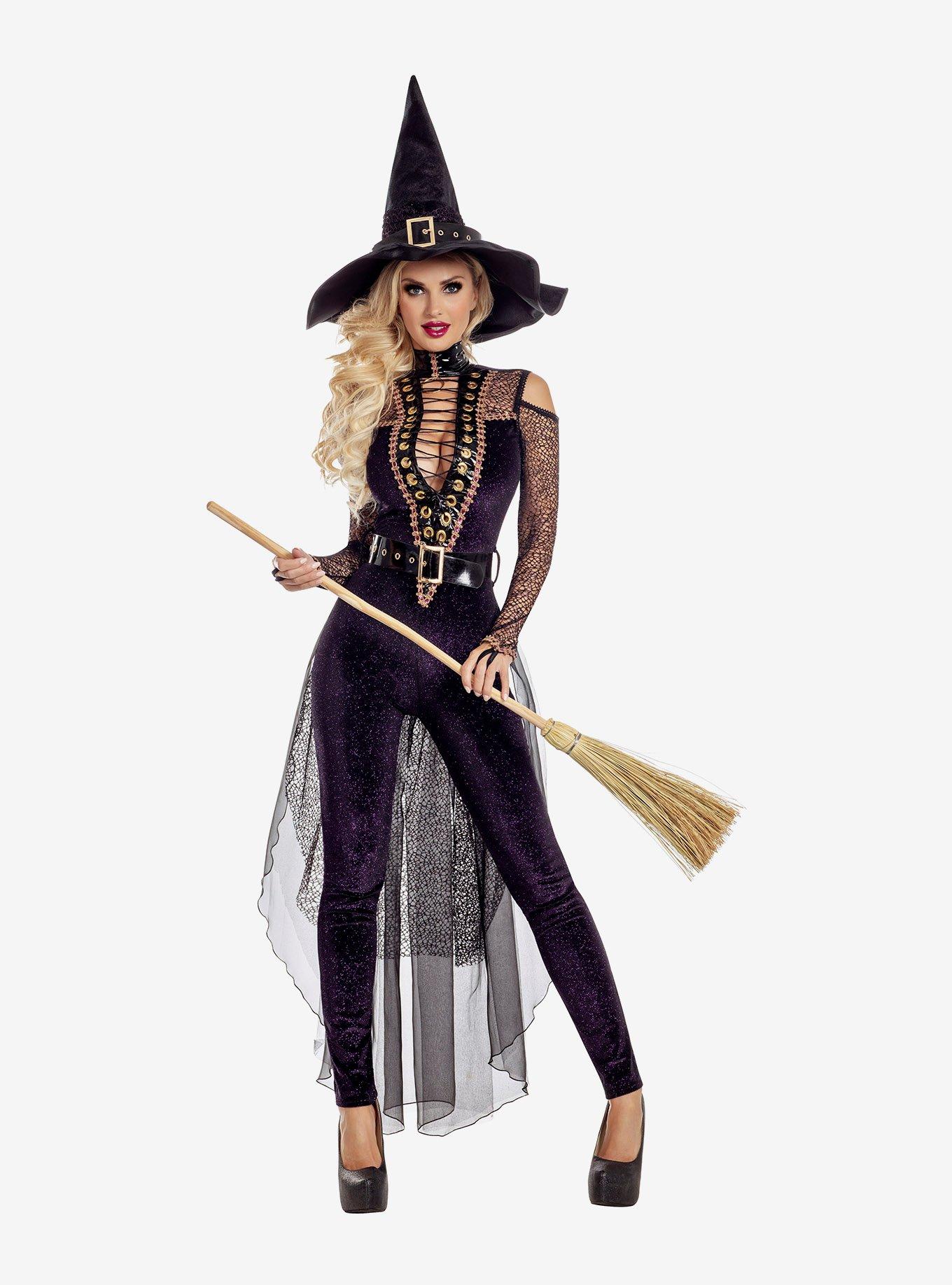 Midnight Violet Witch Costume, , hi-res