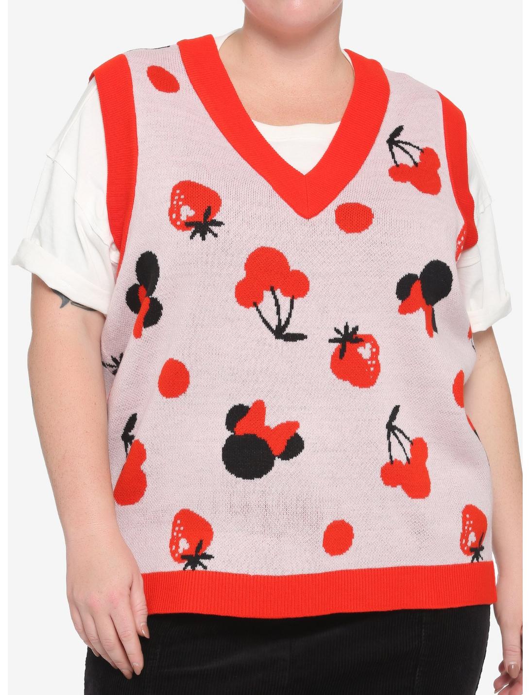 Her Universe Disney Minnie Mouse Fruit Girls Sweater Vest Plus Size, MULTI, hi-res