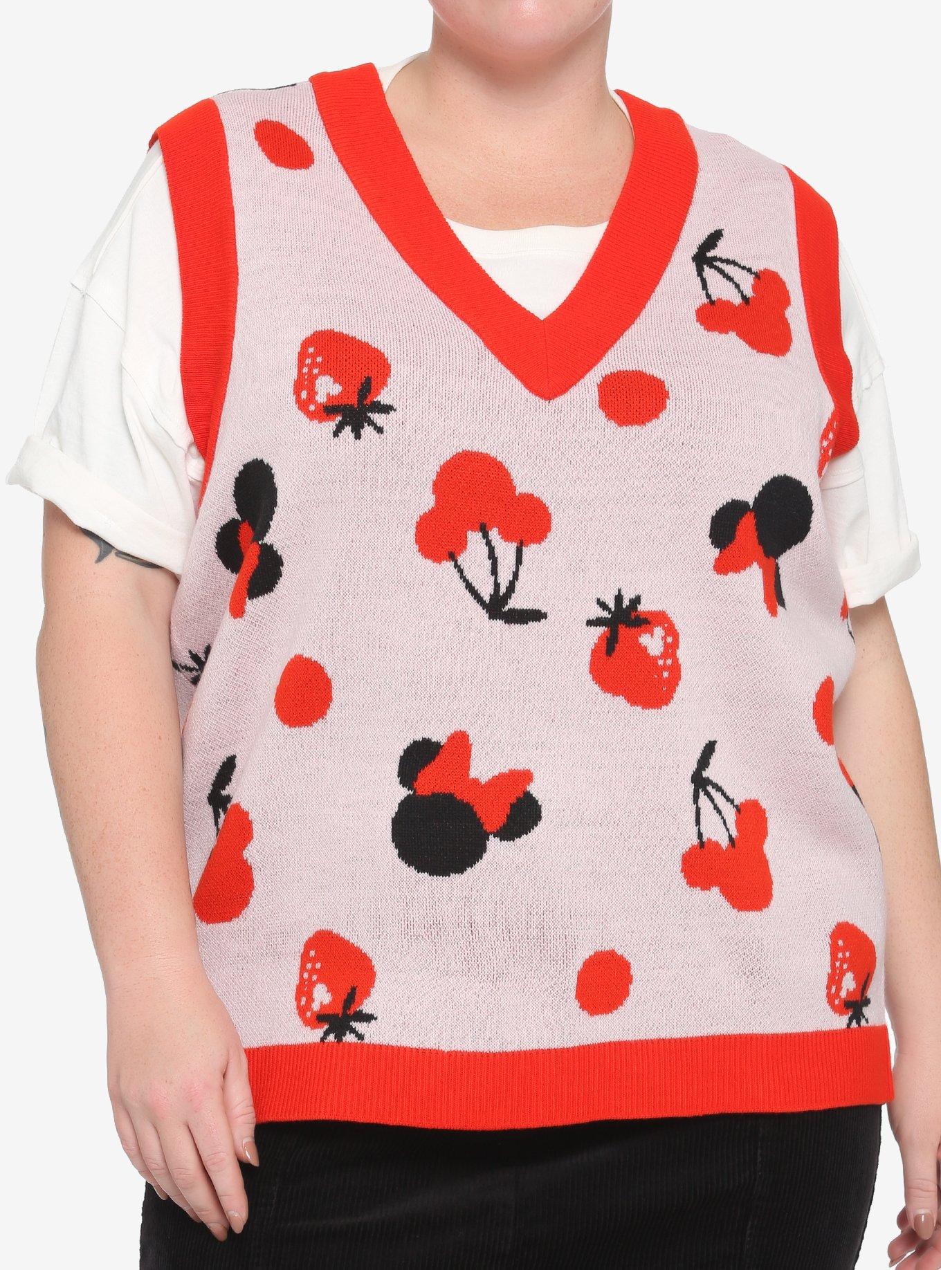 Her Universe Disney Minnie Mouse Fruit Girls Sweater Vest Plus Size, MULTI, hi-res