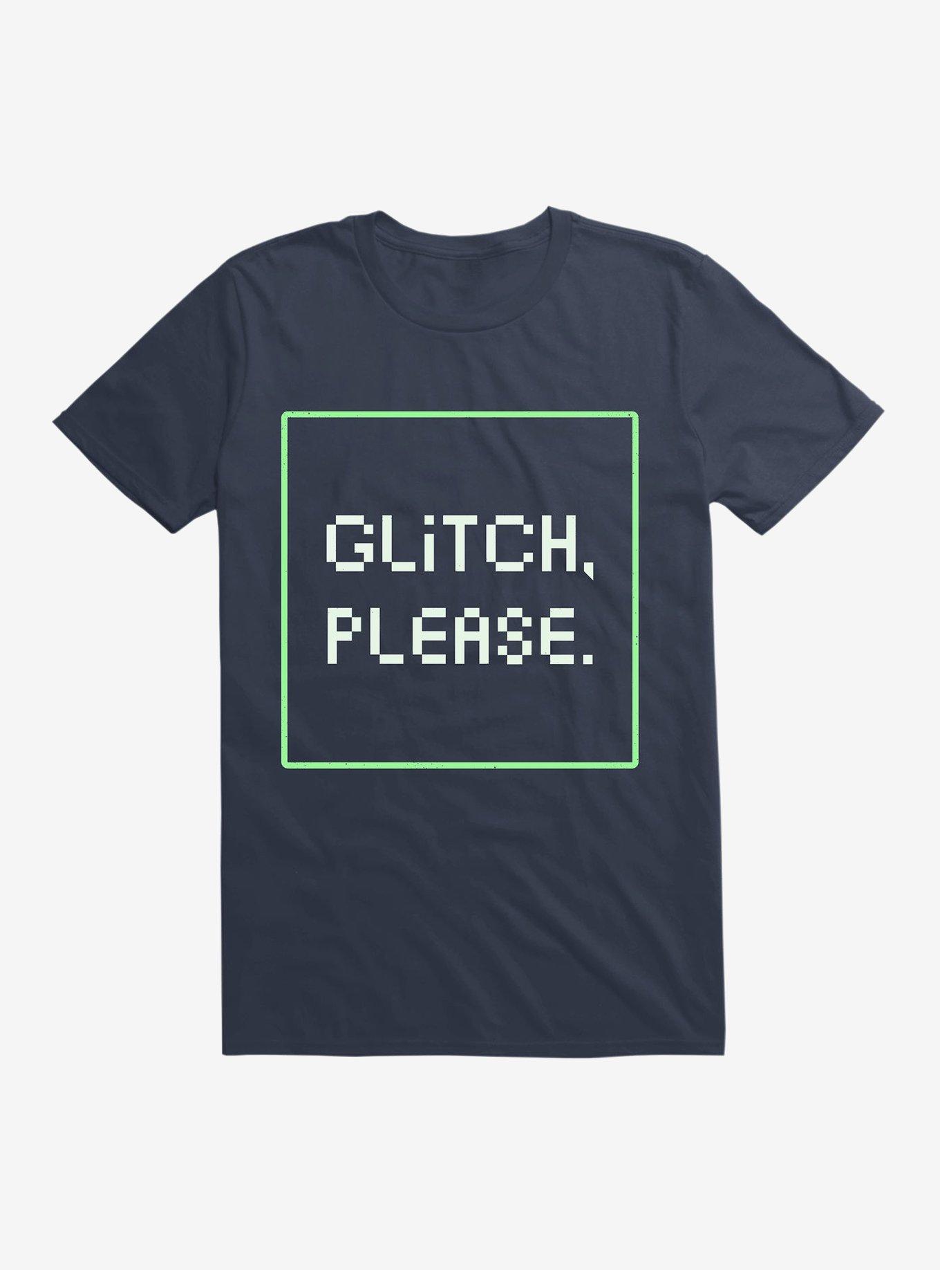 Glitch Please T-Shirt, NAVY, hi-res