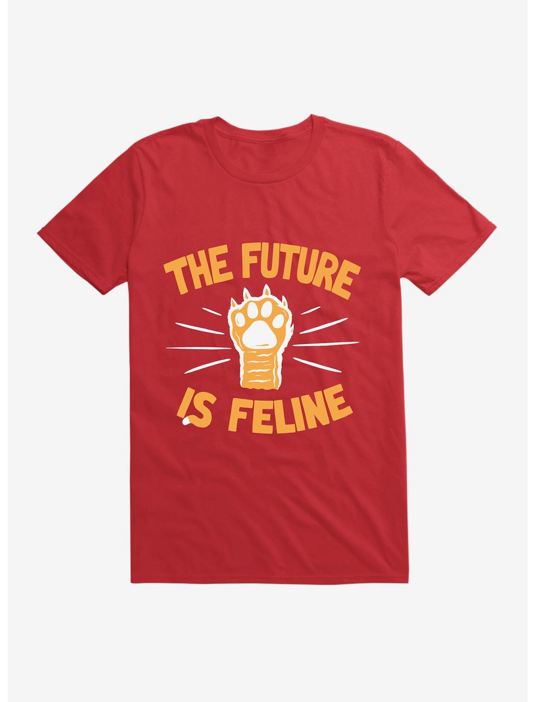 The Time Is Meow T-Shirt, RED, hi-res