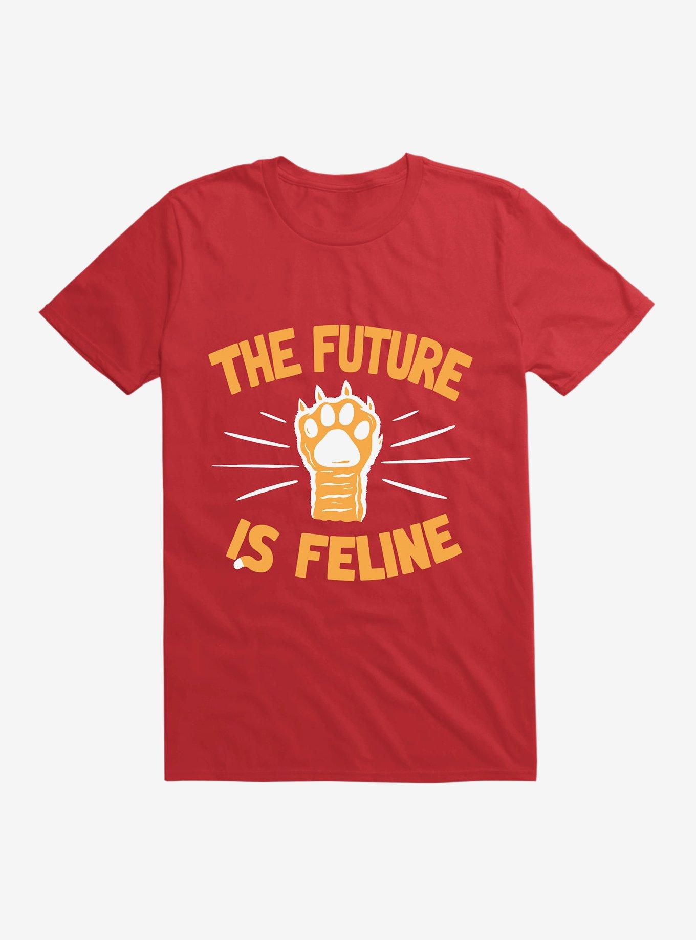 The Time Is Meow T-Shirt, RED, hi-res