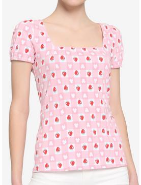 Her Universe Disney Minnie Mouse Strawberry Gingham Top, , hi-res