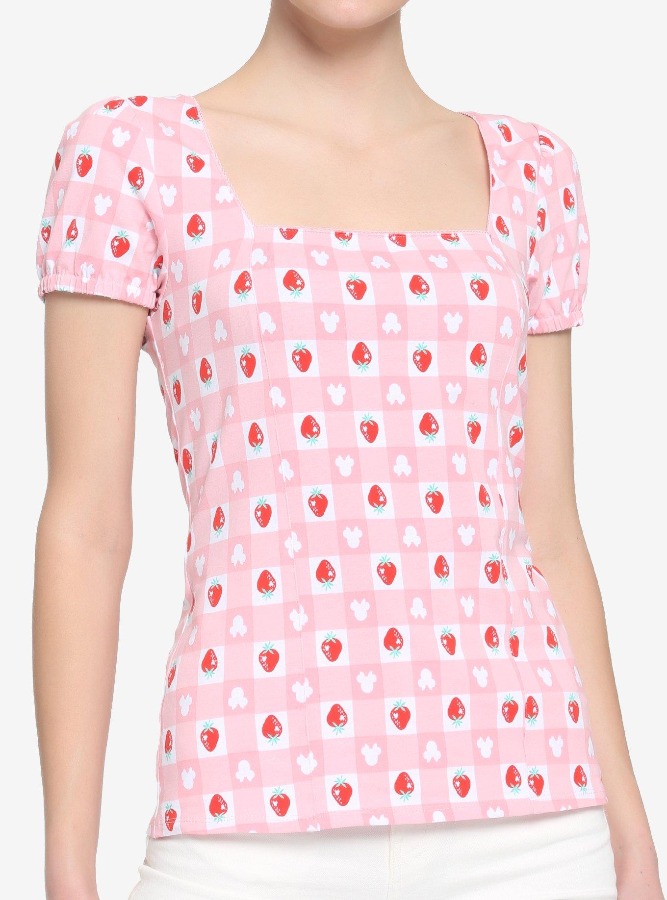 Her Universe Disney Minnie Mouse Strawberry Gingham Top, MULTI, hi-res