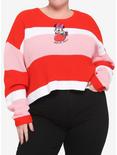 Her Universe Disney Minnie Mouse Strawberry Stripe Knit Sweater Plus Size, MULTI, hi-res