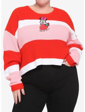 Her Universe Disney Minnie Mouse Strawberry Stripe Knit Sweater Plus Size, , hi-res