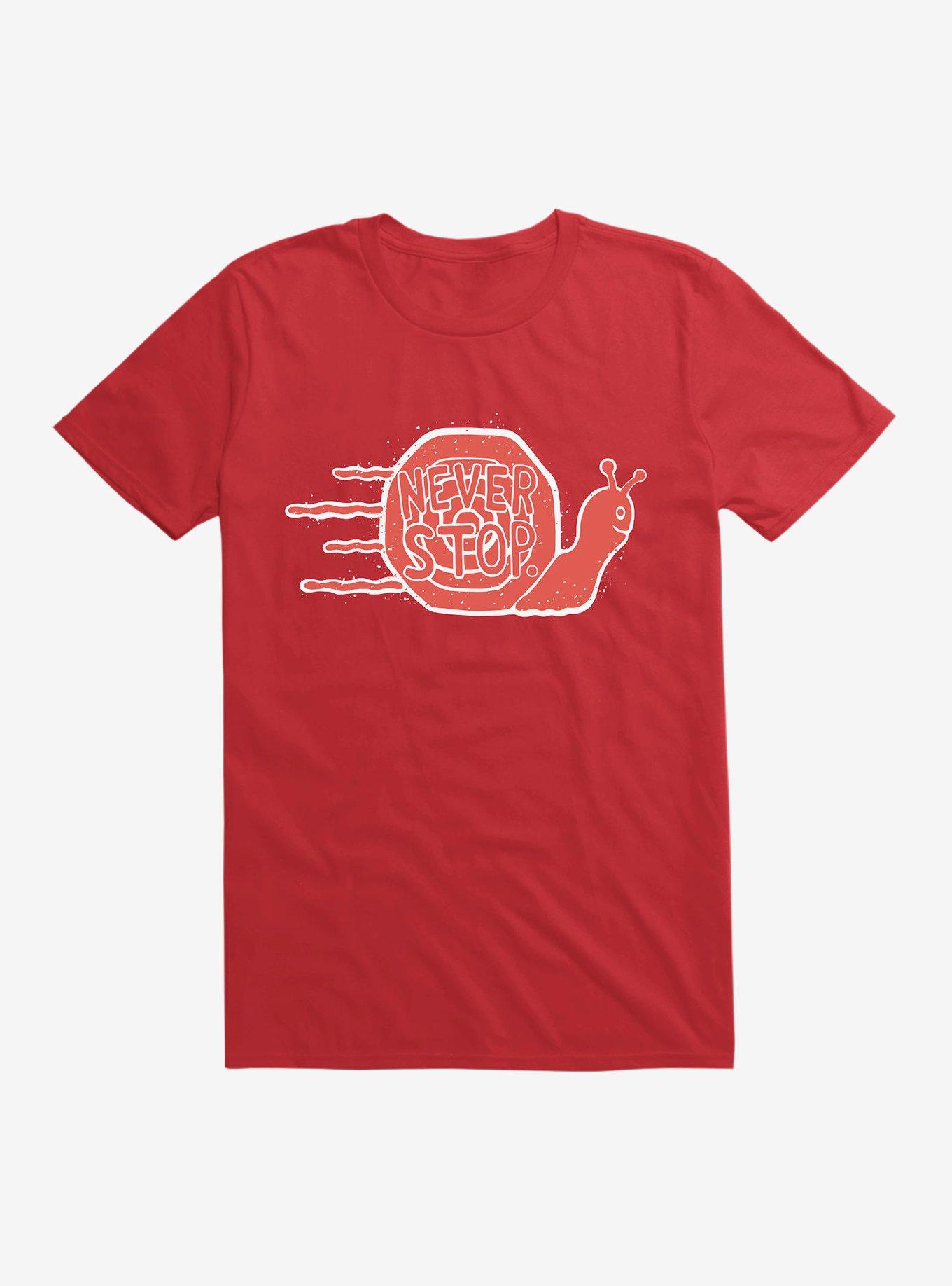Never Stop T-Shirt, RED, hi-res