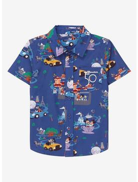 Disney Walt Disney World 50th Anniversary Rides & Attractions Toddler Woven Button-Up - BoxLunch Exclusive, , hi-res
