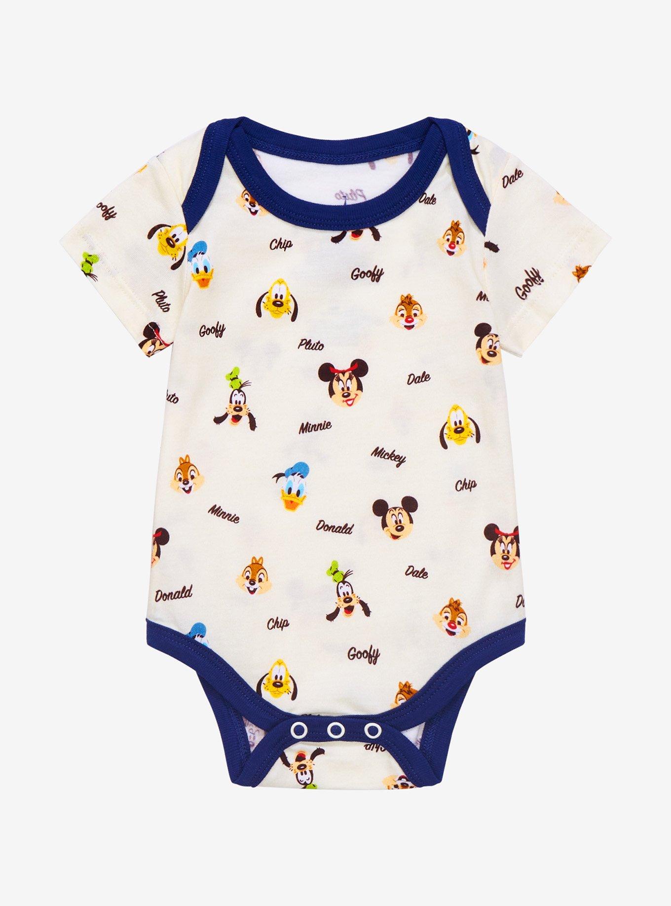 Disney Walt Disney World 50th Anniversary Mickey & Friends Faces Infant One-Piece - BoxLunch Exclusive, CREAM, hi-res