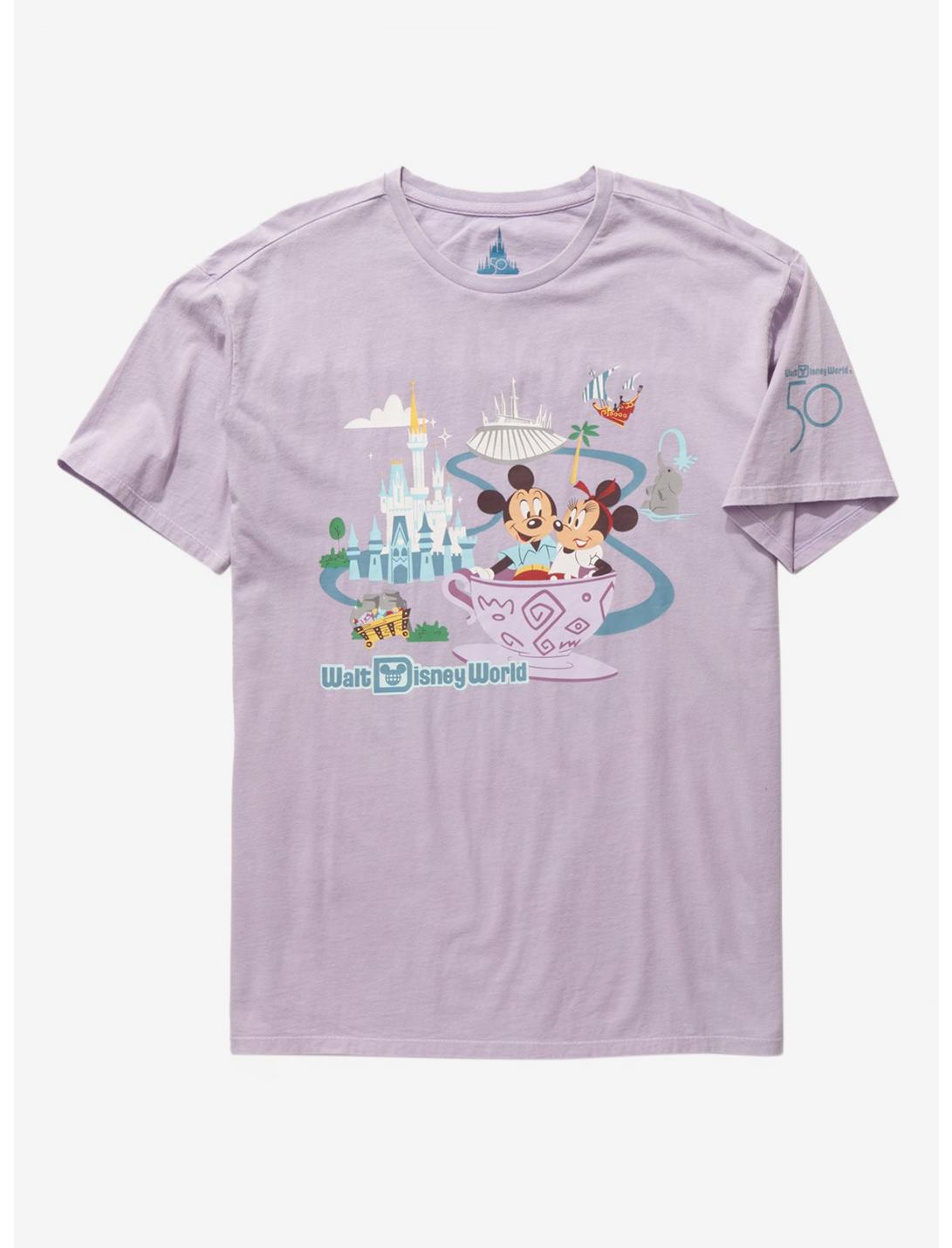 Disney Walt Disney World 50th Anniversary Magic Kingdom T-Shirt - BoxLunch Exclusive, LILAC, hi-res