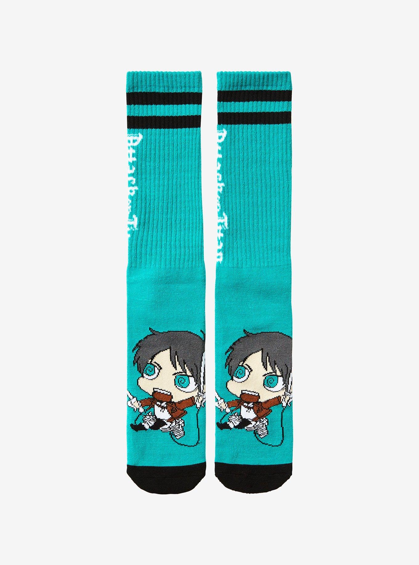 Attack on Titan Eren Chibi Crew Socks - BoxLunch Exclusive, , hi-res