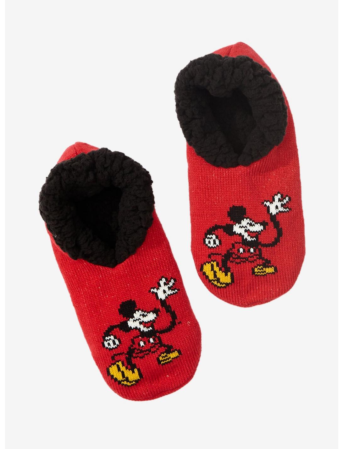 Disney Mickey Mouse Cartoon Pose Slipper Socks - BoxLunch Exclusive, , hi-res