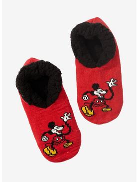 Disney Mickey Mouse Cartoon Pose Slipper Socks - BoxLunch Exclusive, , hi-res