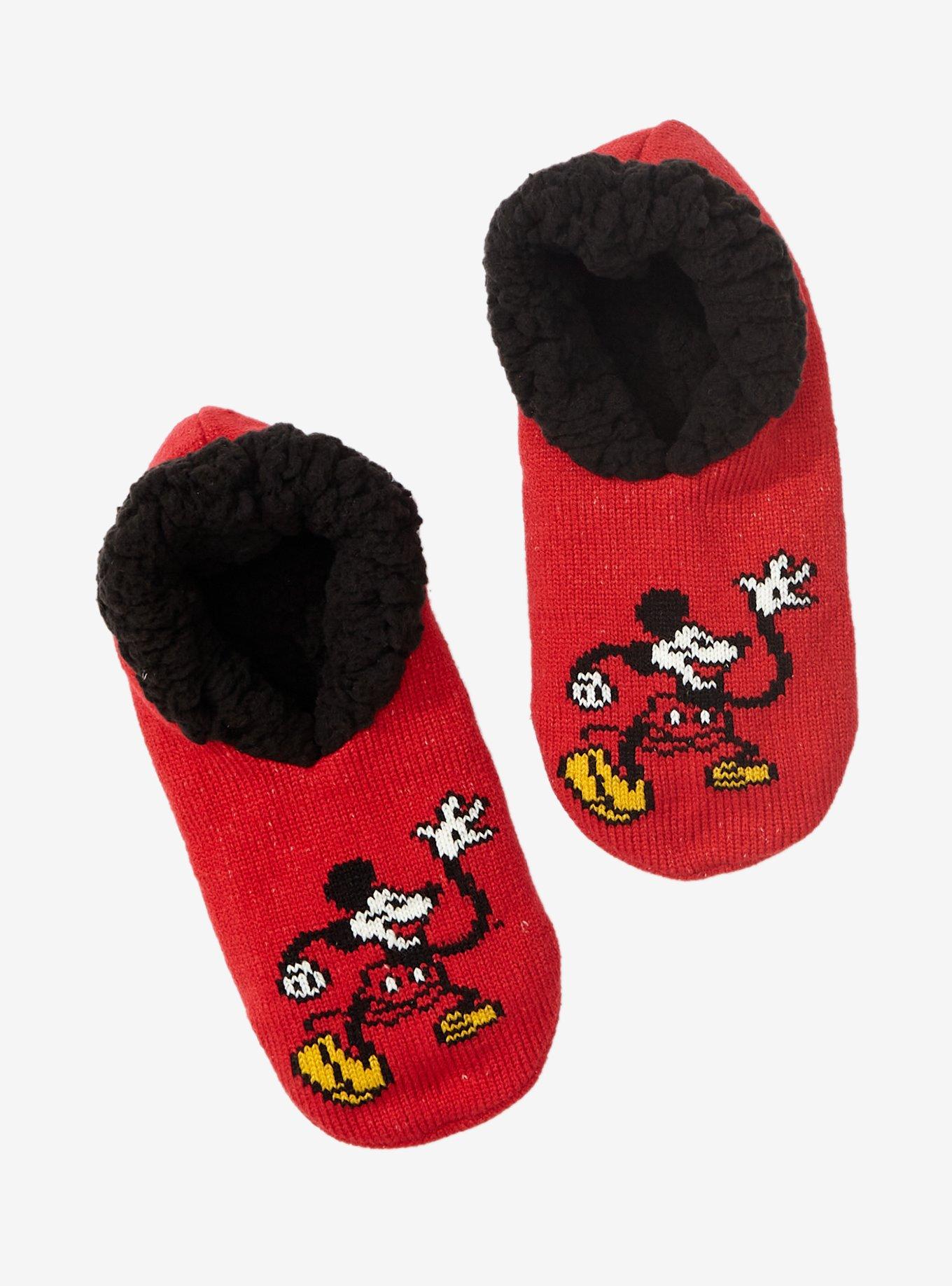 Disney Mickey Mouse Cartoon Pose Slipper Socks - BoxLunch Exclusive, , hi-res