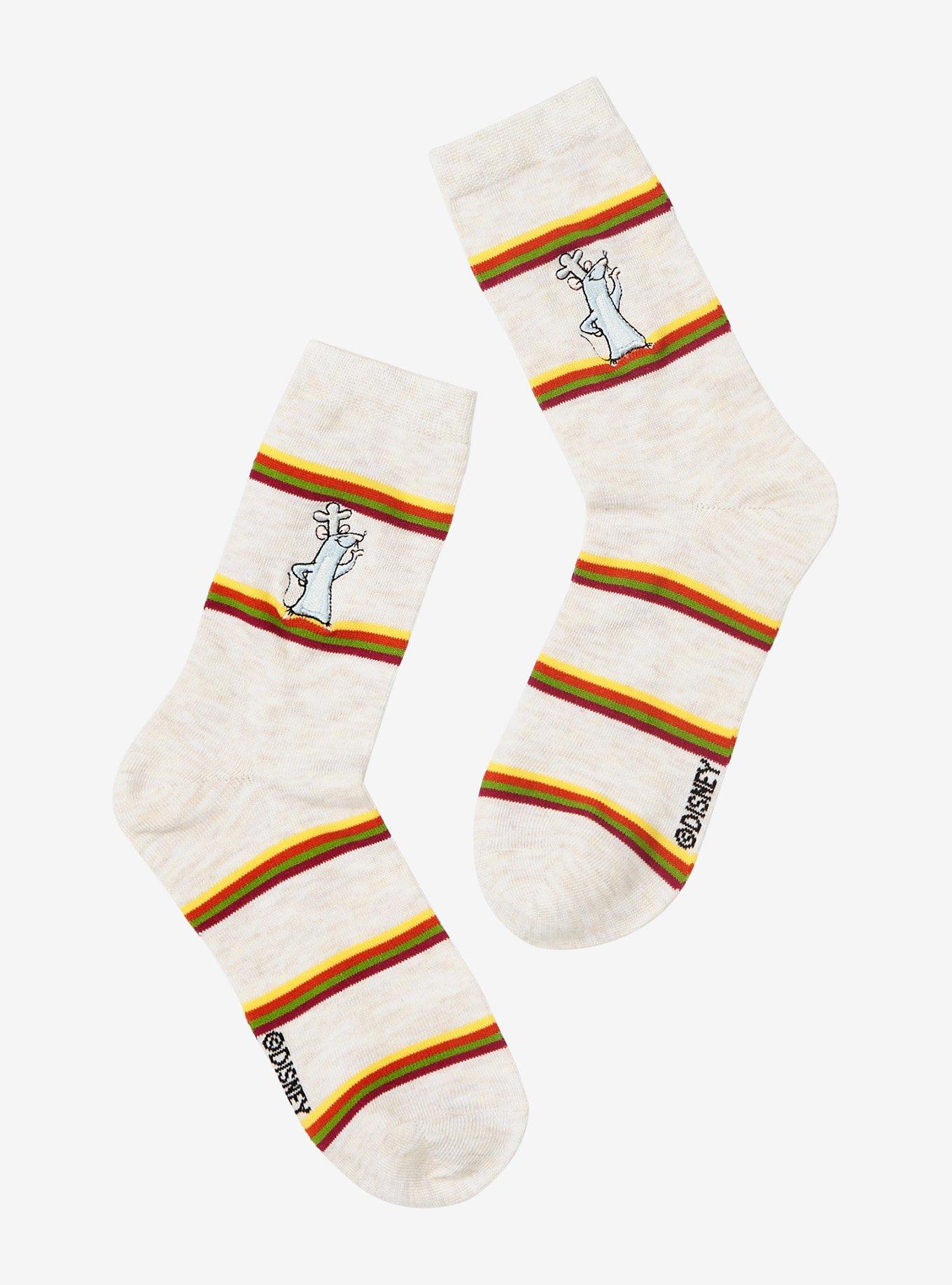 Disney Pixar Ratatouille Chef Remy Striped Crew Socks - BoxLunch Exclusive, , hi-res
