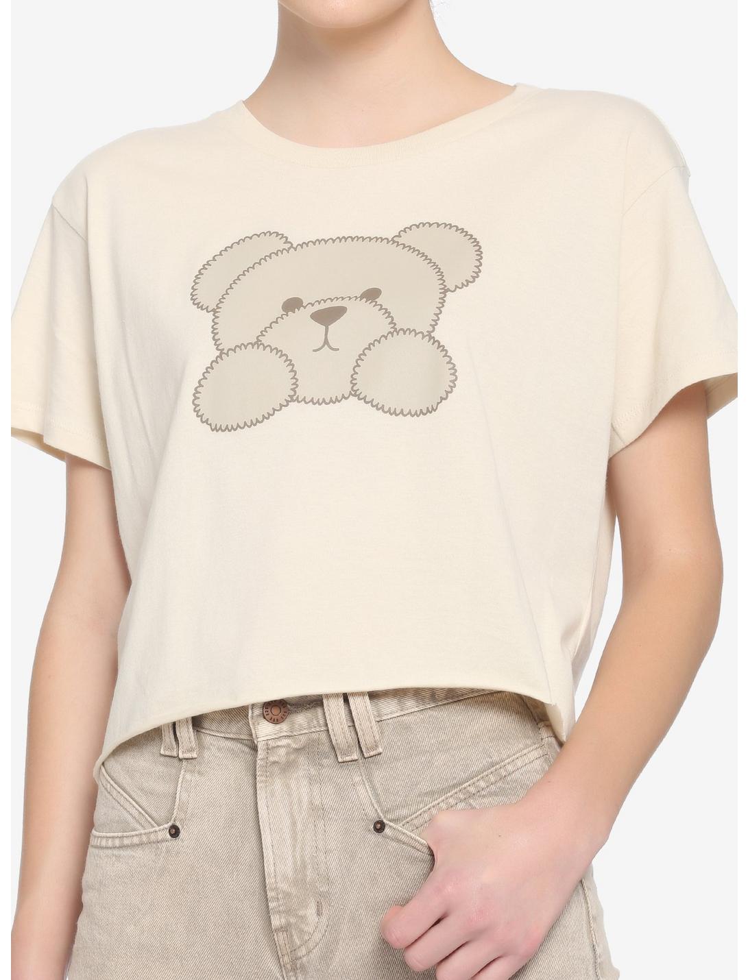 Teddy Bear Boyfriend Fit Girls Crop T-Shirt, MULTI, hi-res