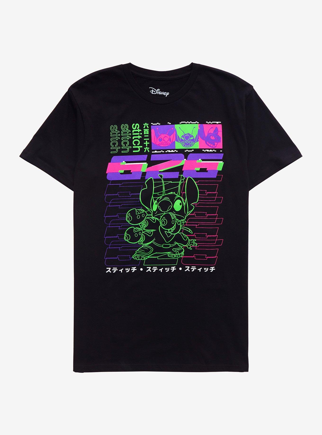 Disney Stitch Glitch T-Shirt, BLACK, hi-res