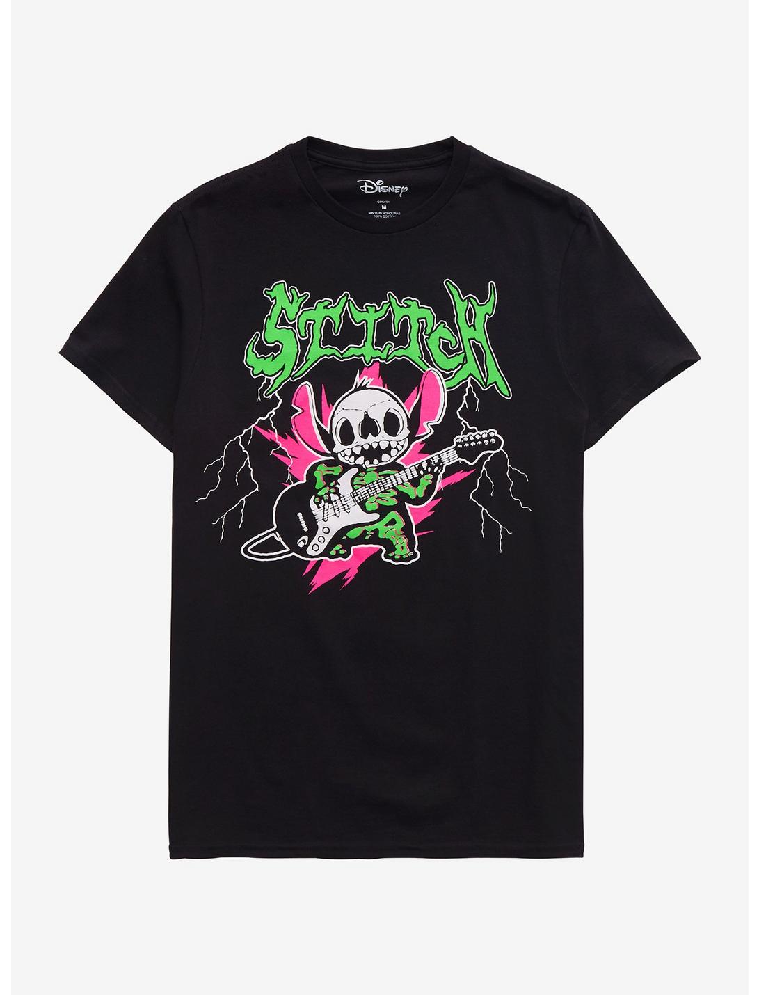 Disney Stitch Heavy Metal Guitar T-Shirt, BLACK, hi-res