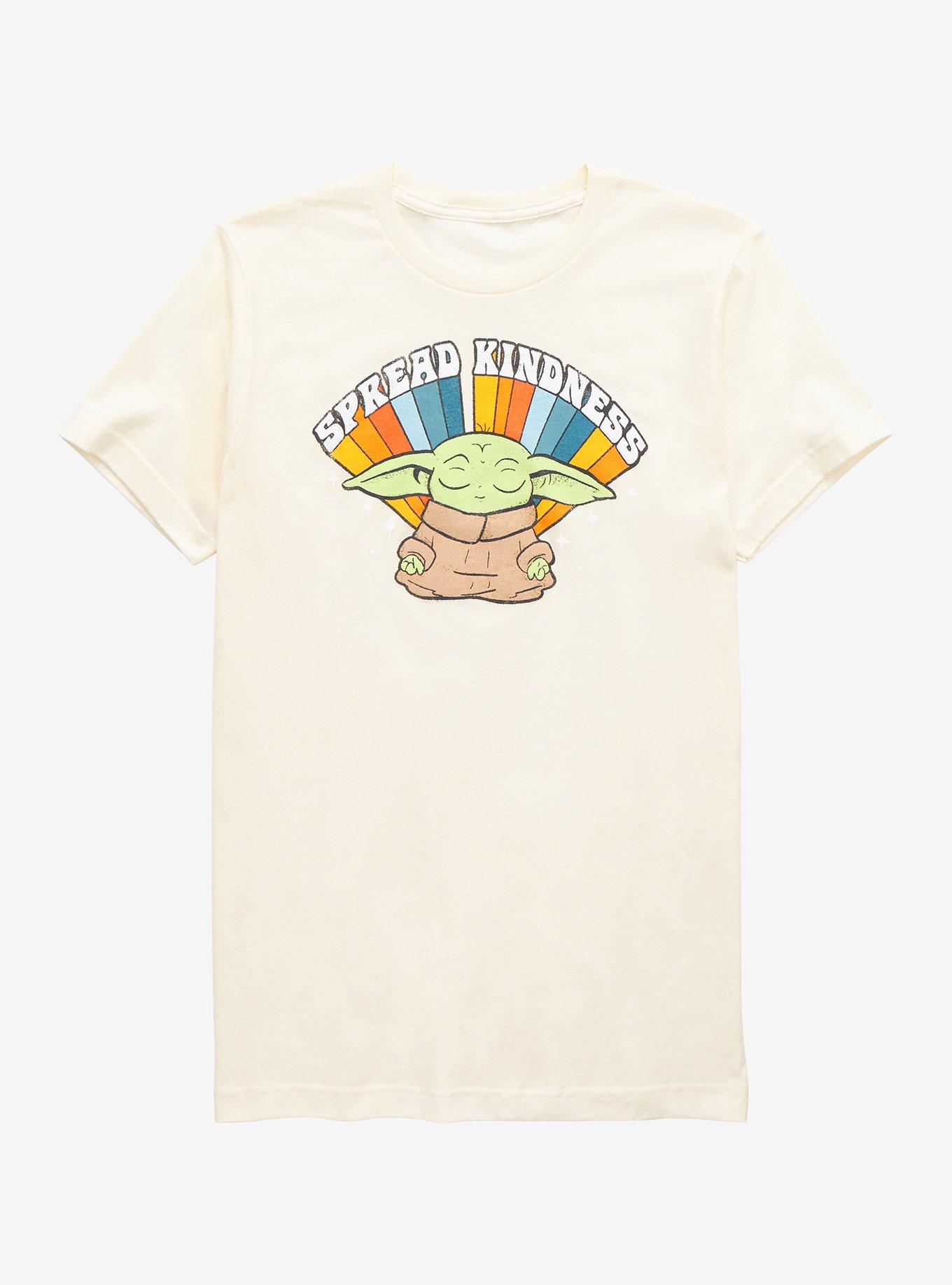Star Wars The Mandalorian Grogu Spread Kindness Women's T-Shirt - BoxLunch Exclusive, NATURAL, hi-res