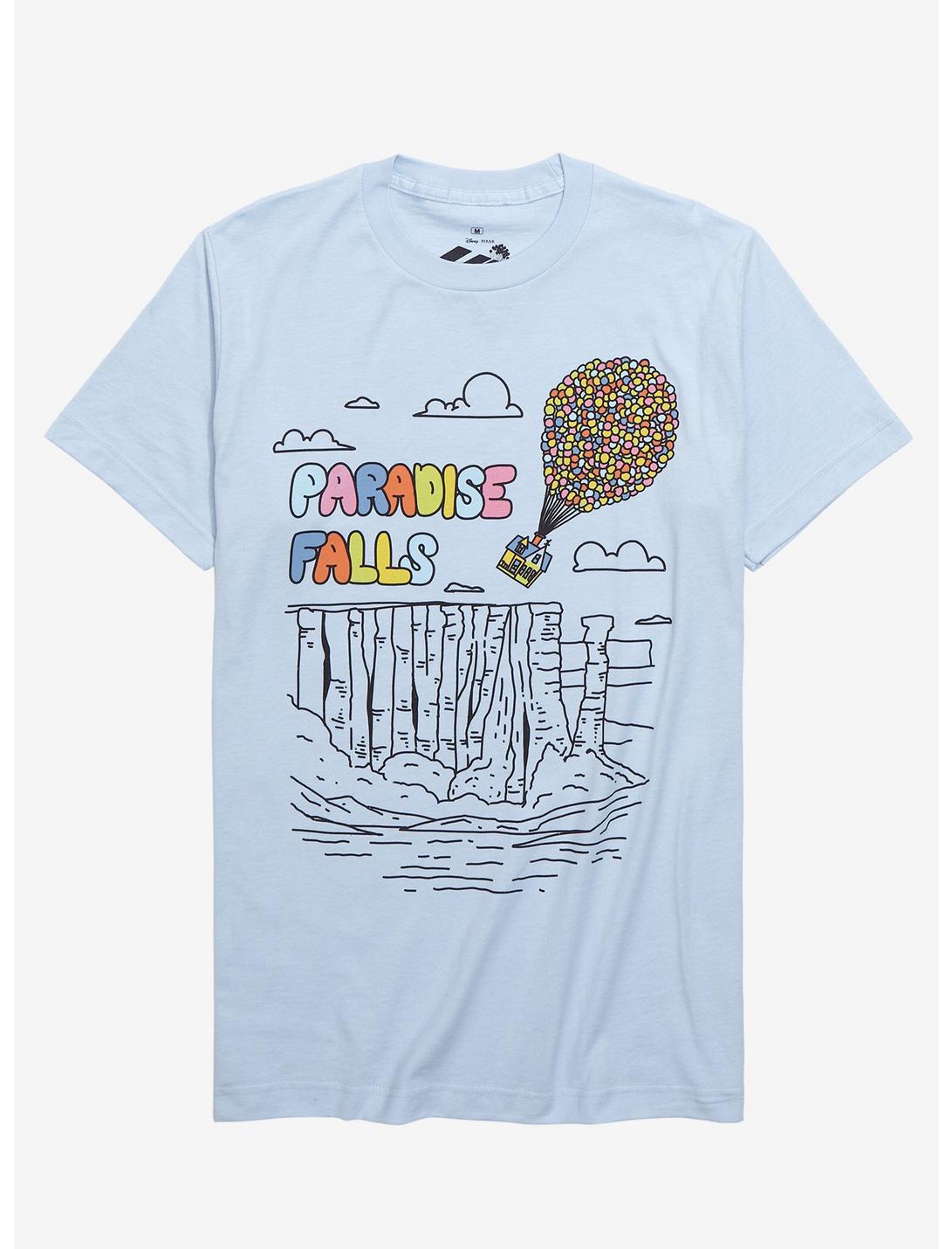 Up Paradise Falls Balloon Sketch Women's T-Shirt - BoxLunch Exclusive, LIGHT BLUE, hi-res
