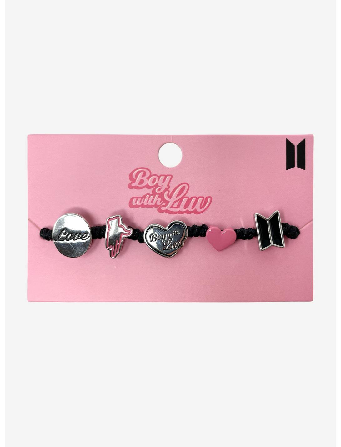 BTS Boy With Luv Icon Charms Cord Bracelet, , hi-res