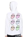 The Rolling Stones Pastel Tongue Logo Girls Hoodie, CREAM, hi-res