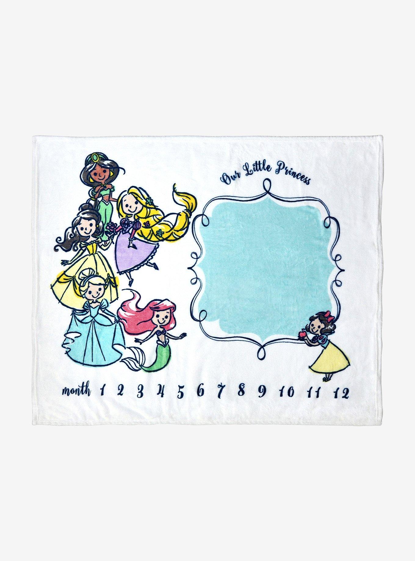 Disney Princesses Our Little Princess Monthly Milestones Blanket Set - BoxLunch Exclusive, , hi-res
