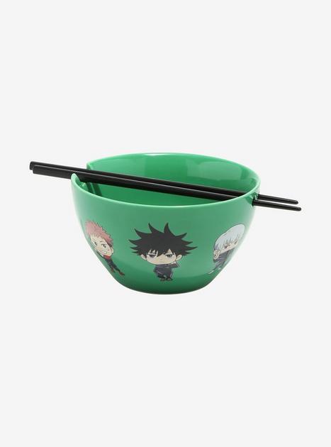 Jujutsu Kaisen Chibi Character Ramen Bowl With Chopsticks 