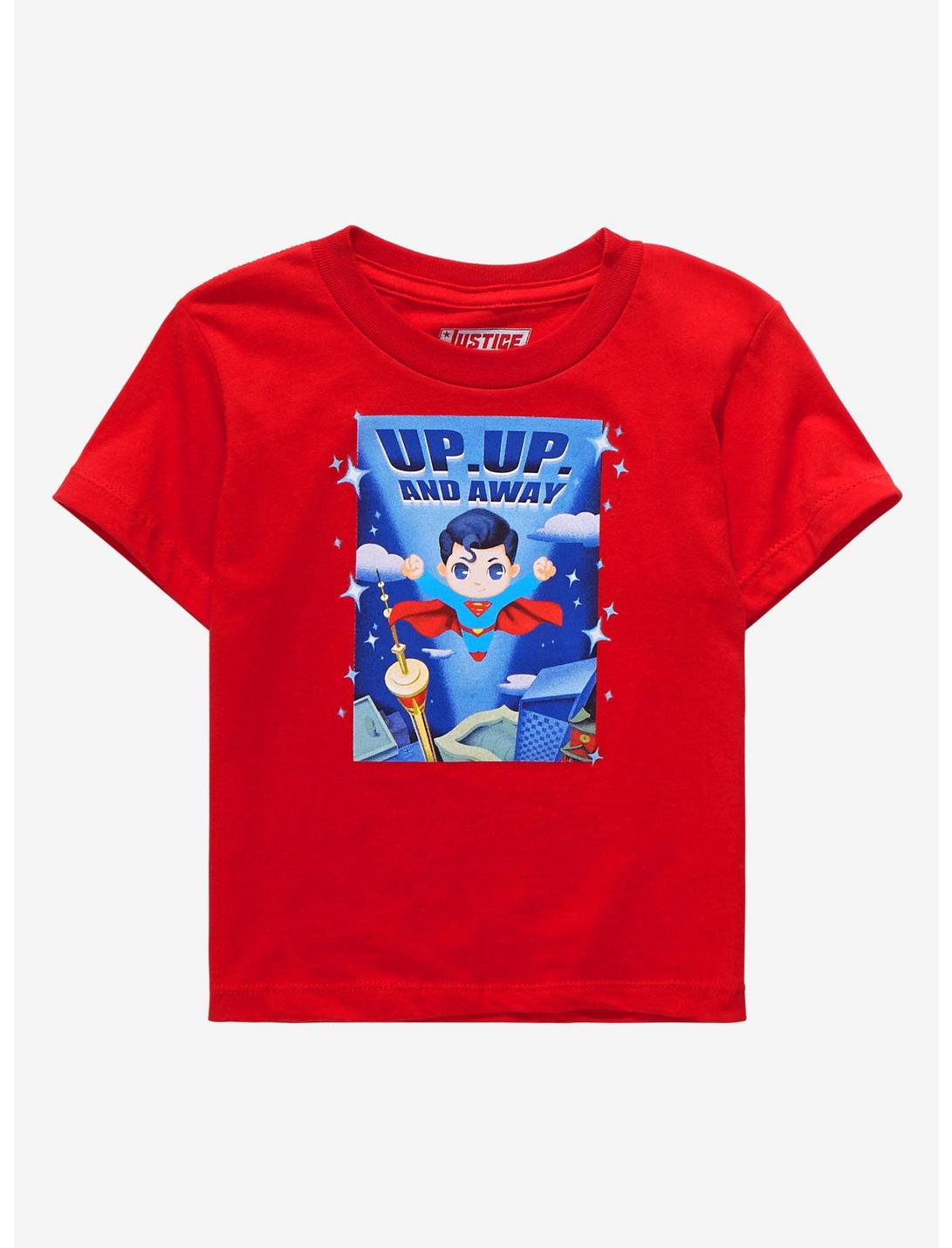 DC Comics Superman Up Up and Away Toddler T-Shirt - BoxLunch Exclusive, RED, hi-res