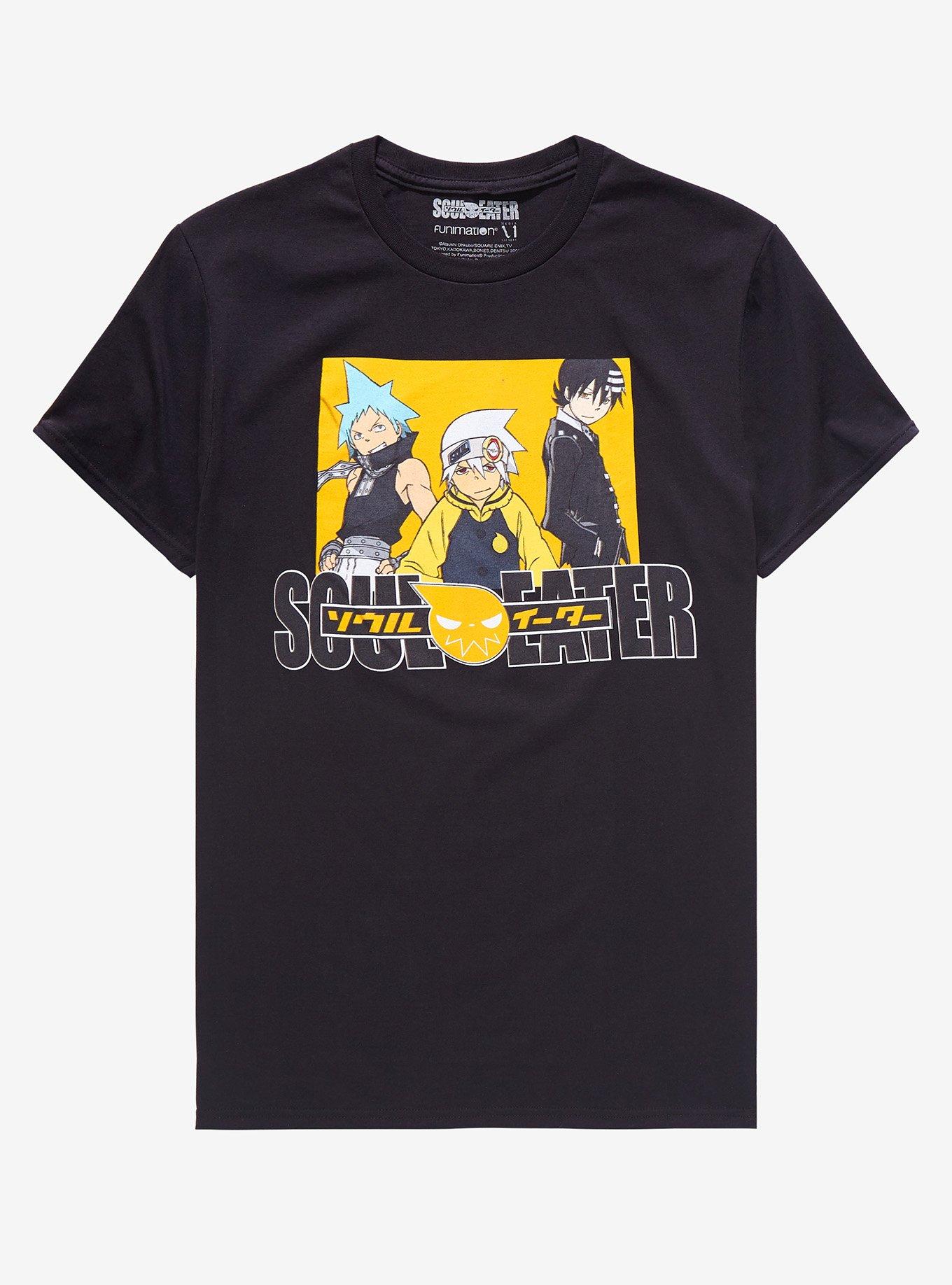 Soul Eater Trio Square Portrait T-Shirt - BoxLunch Exclusive, BLACK, hi-res