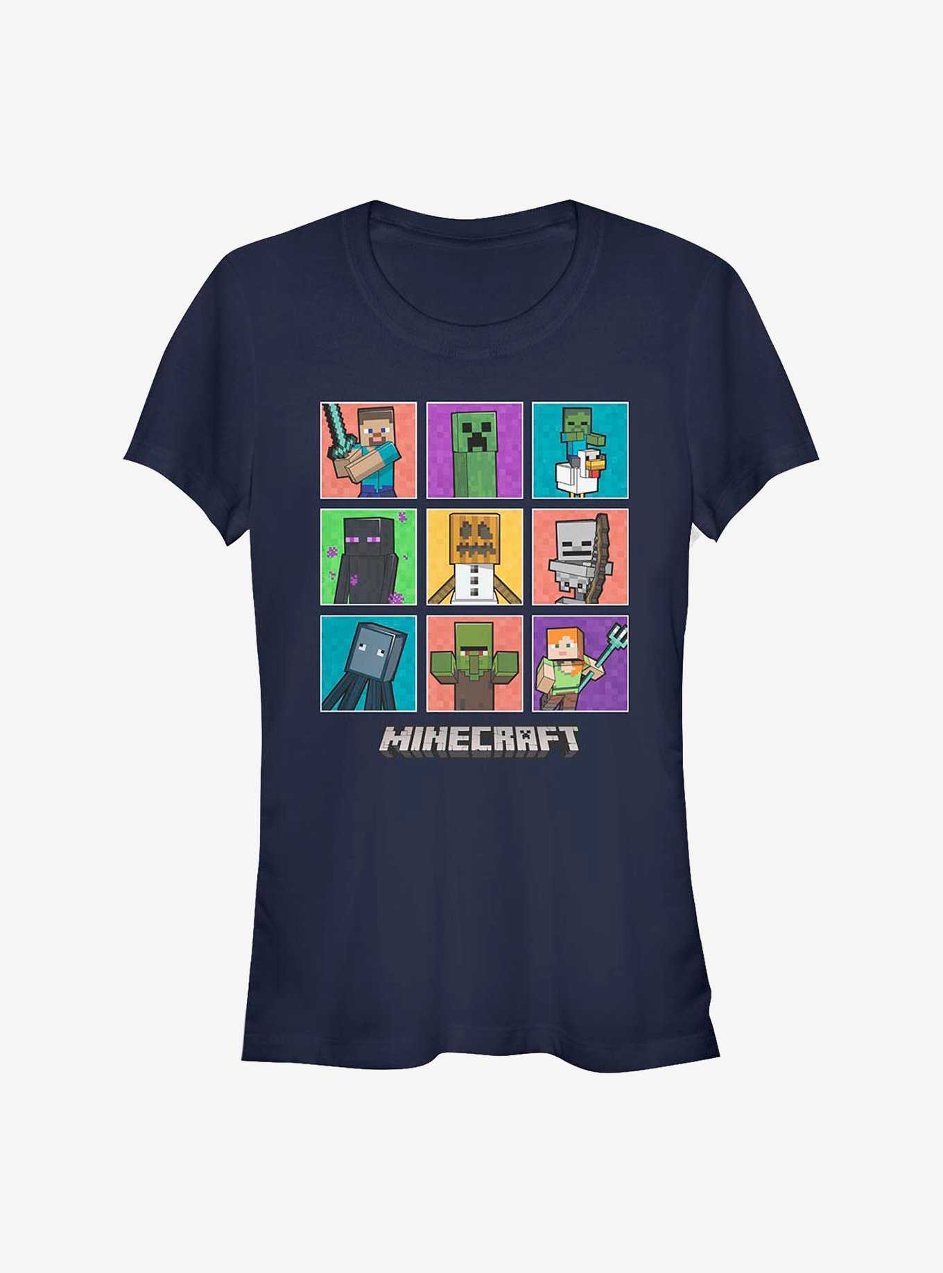Minecraft 9 Character Boxup Girls T-Shirt, , hi-res