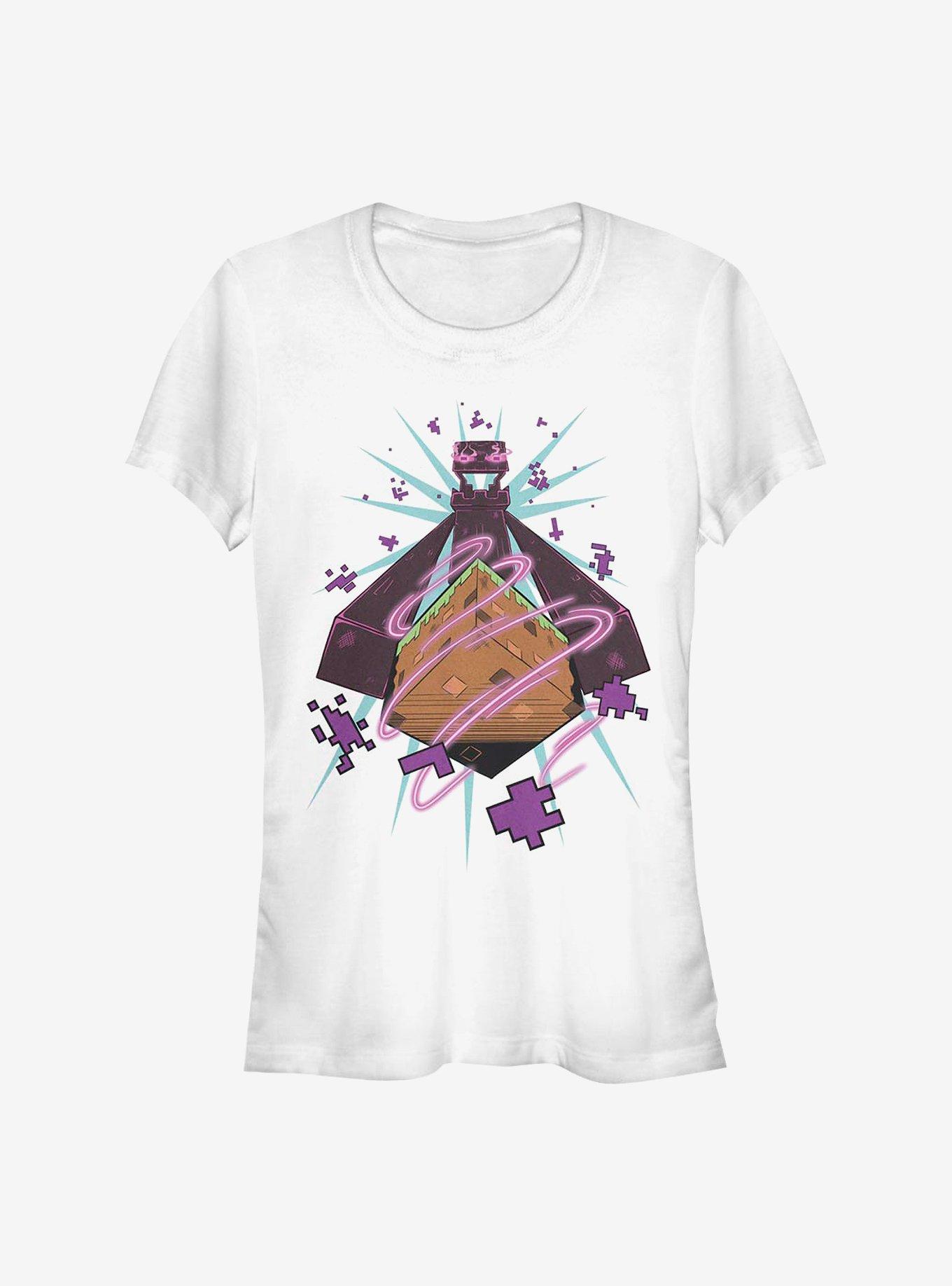 Minecraft Enderman Forced Perspective Girls T-Shirt, WHITE, hi-res