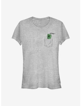 Minecraft Faux Pocket Creeper Girls T-Shirt, ATH HTR, hi-res