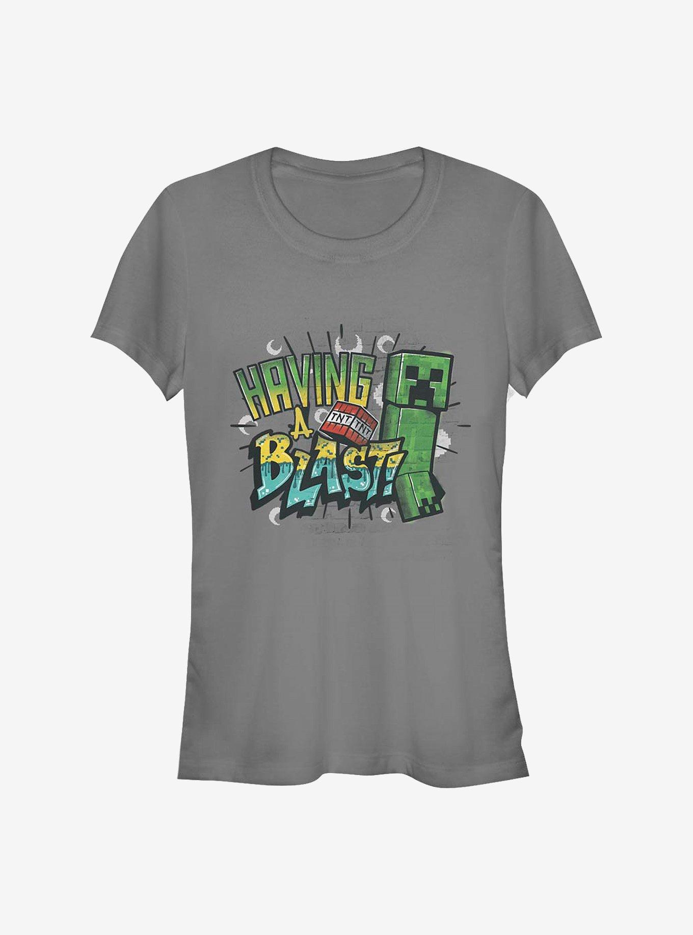 Minecraft Having A Blast Girls T-Shirt, CHARCOAL, hi-res