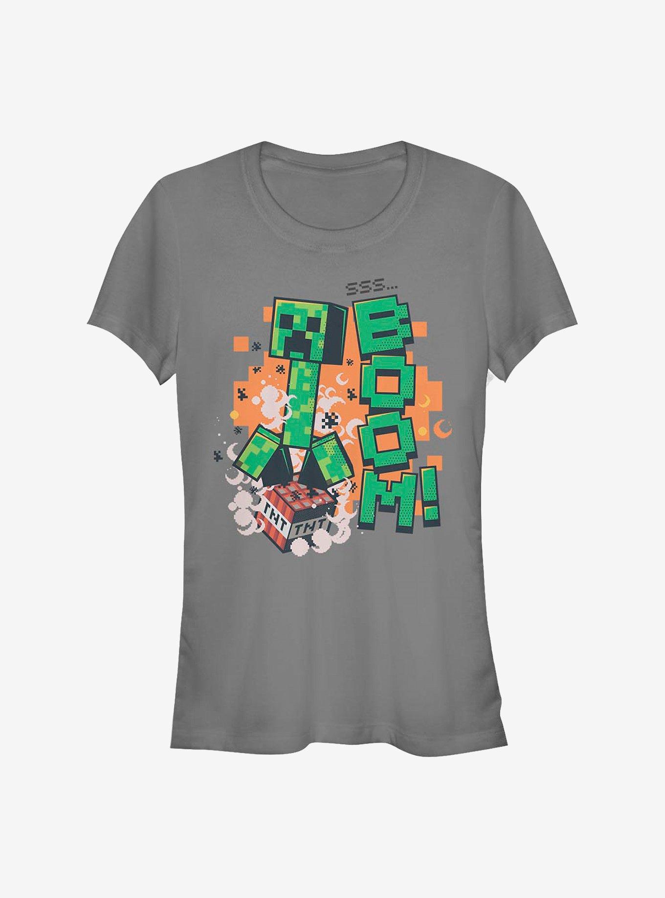 Minecraft SSS Boom Girls T-Shirt, CHARCOAL, hi-res