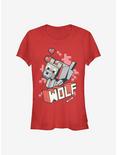 Minecraft Wolf Hero Girls T-Shirt, RED, hi-res
