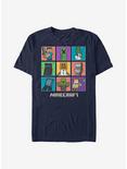 Minecraft 9 Character Boxup T-Shirt, NAVY, hi-res