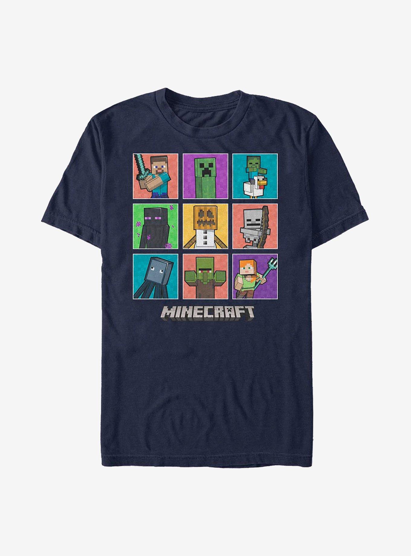 Minecraft 9 Character Boxup With Chicken Jockey T-Shirt, , hi-res