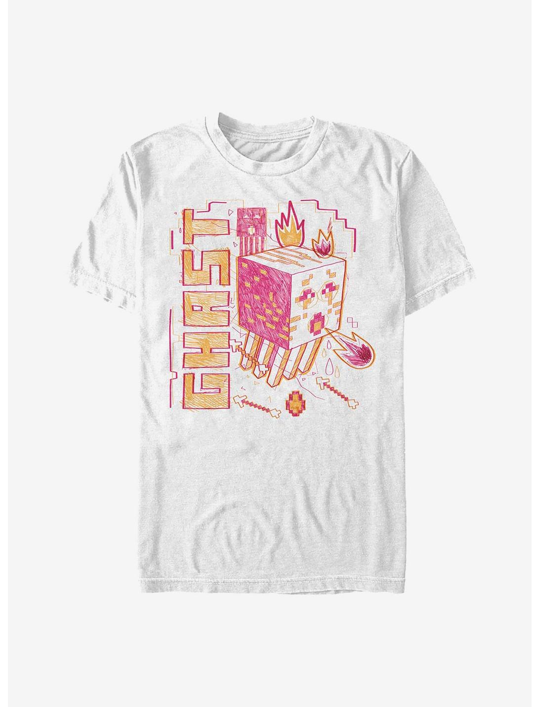 Minecraft Acid Sketch Ghast T-Shirt, WHITE, hi-res
