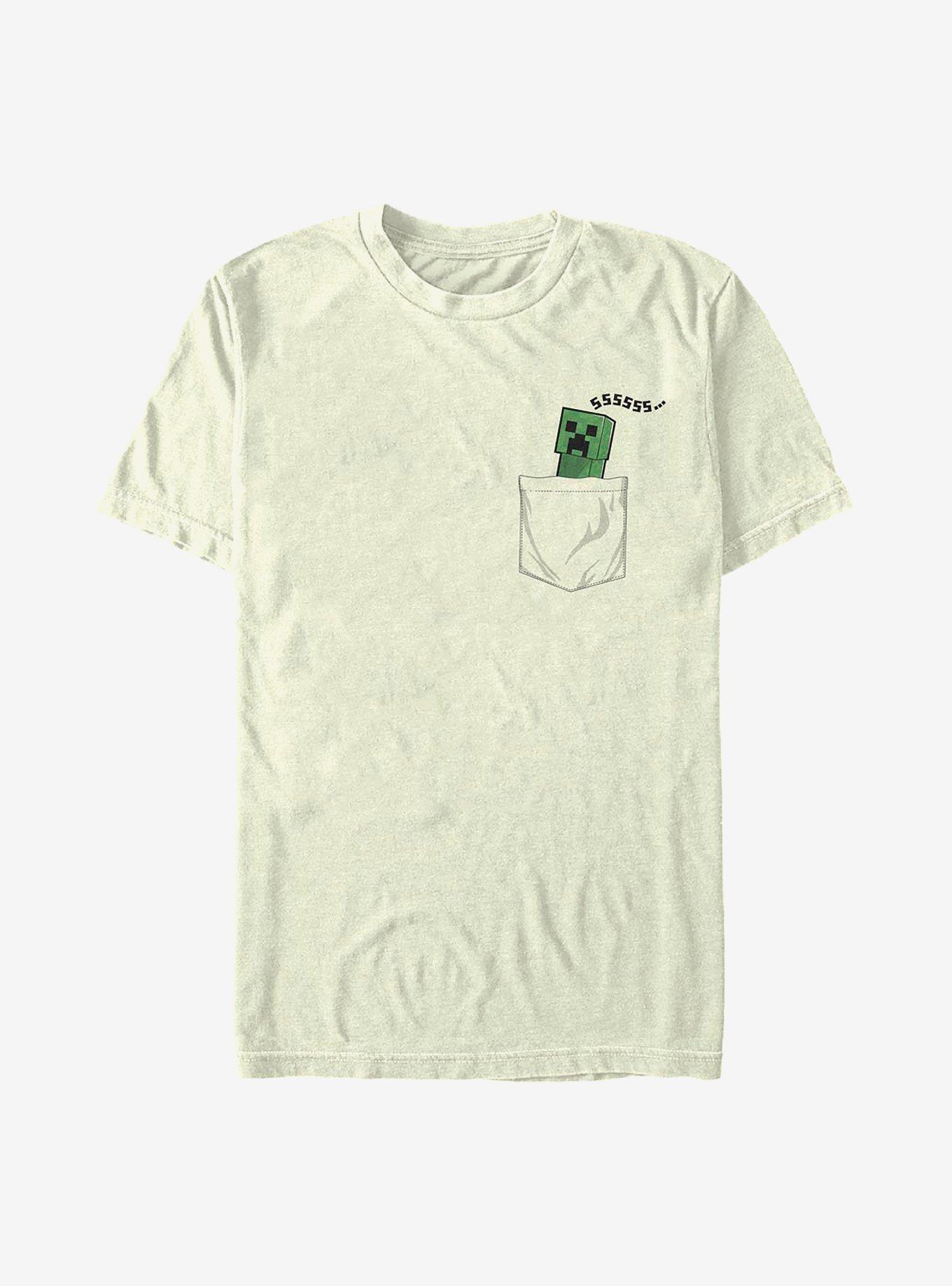 Minecraft Faux Pocket Creeper T-Shirt, NATURAL, hi-res