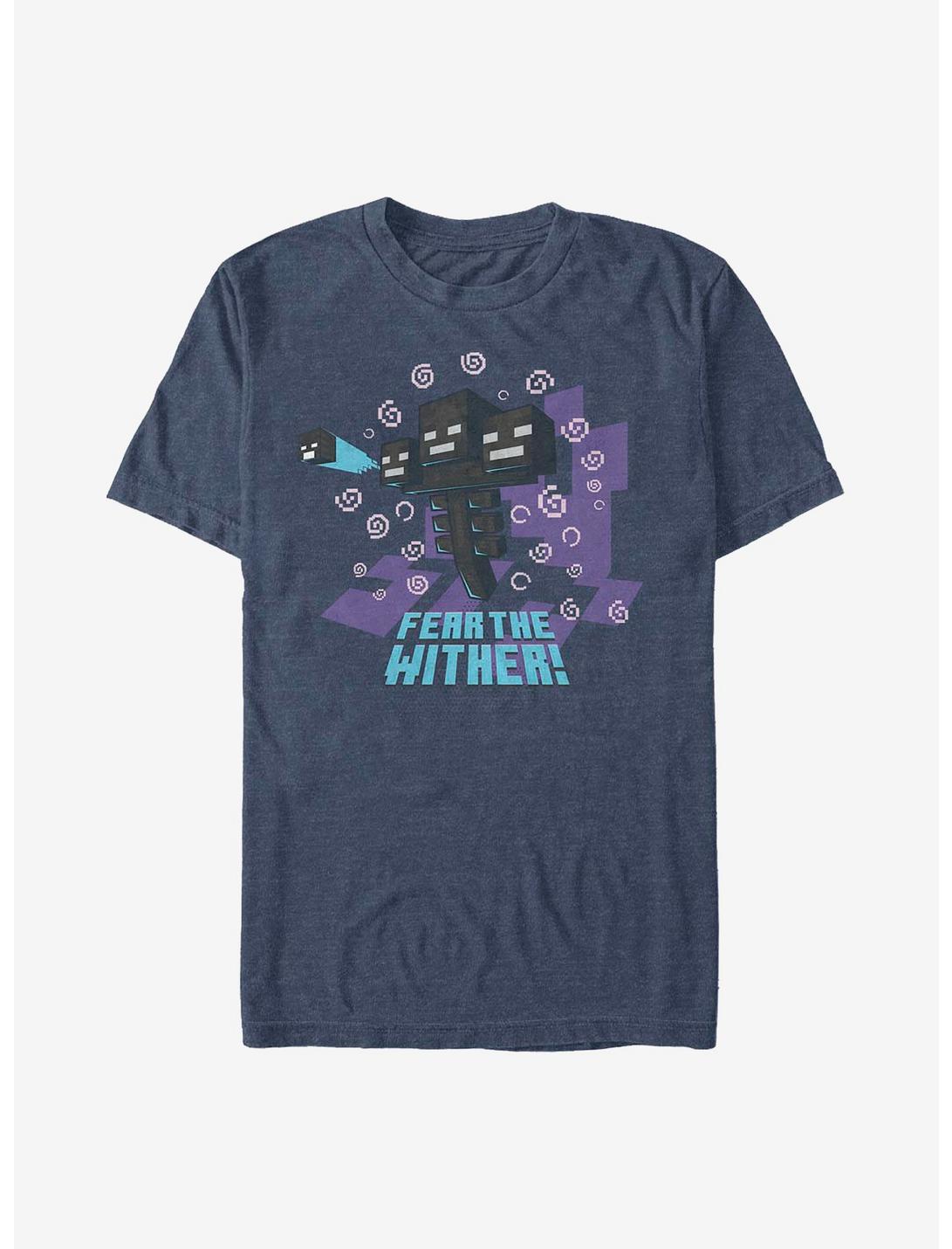 Minecraft Fear The Wither T-Shirt, NAVY HTR, hi-res