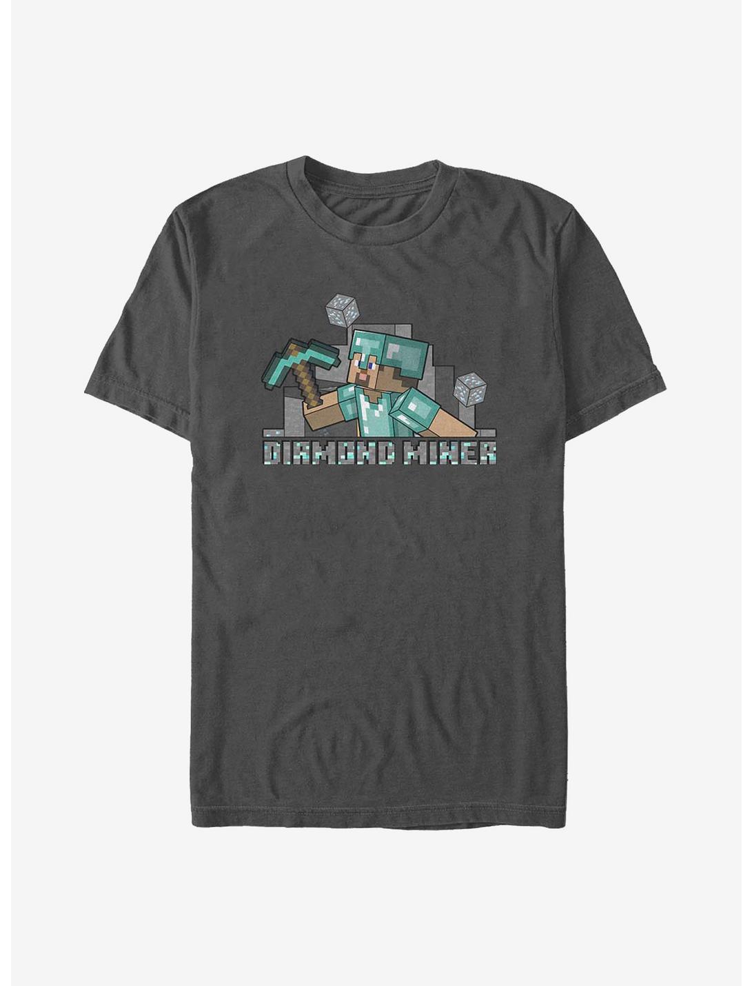 Minecraft Miner Steve T-Shirt, CHARCOAL, hi-res