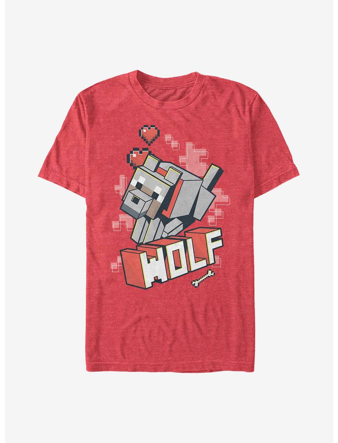 Minecraft Wolf Hero T-Shirt, RED HTR, hi-res